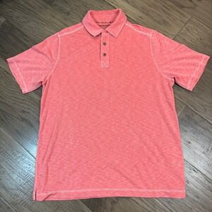 Johnston & Murphy Polo Shirt Mens Size S Short Sleeve Coral Casual